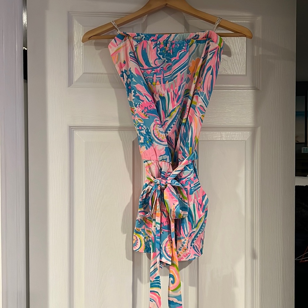 NWT Lilly Pulitzer Ritz Romper in Carnival Coral 🎡